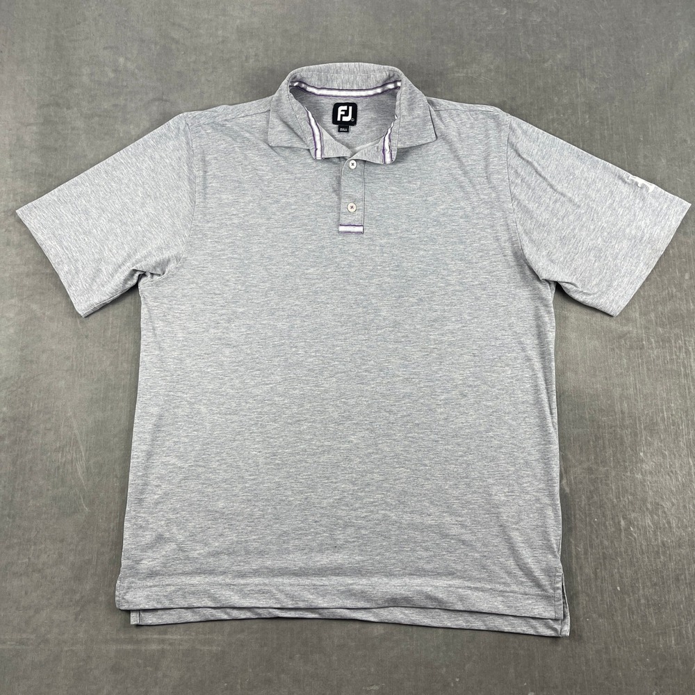 FootJoy Men XL Gray Polo Shirt Short Sleeve Performance Golf Top